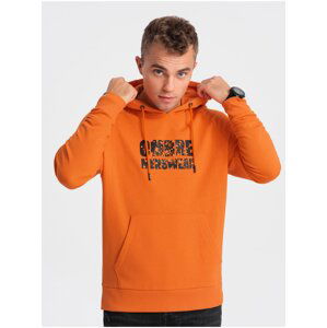 Oranžová pánská mikina Ombre Clothing