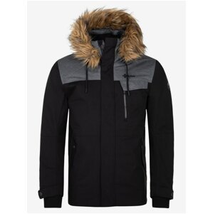Černá pánská zimní bunda s umělým kožíškem Kilpi ALPHA