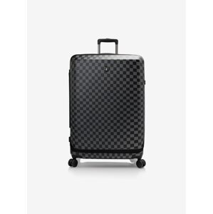 Šedo-černý kostkovaný cestovní kufr Heys EZ Fashion L Checkered