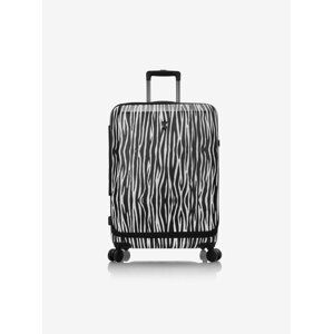 Bílo-černý cestovní kufr se zvířecím vzorem Heys EZ Fashion M Zebra