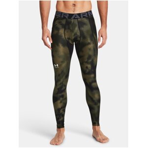 Khaki sportovní legíny Under Armour UA HG Armour Printed Lgs