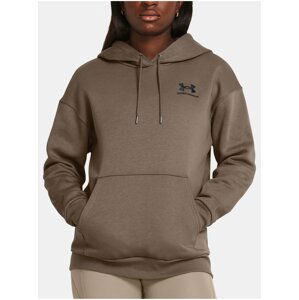 Hnědá mikina Under Armour Essential Fleece Hoodie