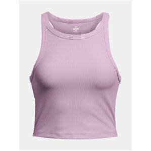 Světle fialové sportovní tílko Under Armour Meridian Rib Crop Tank