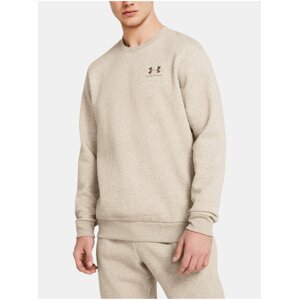 Světle hnědá mikina Under Armour UA Essential Fleece Crew