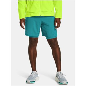 Tyrkysové sportovní kraťasy Under Armour UA LAUNCH 7'' 2-IN-1 SHORTS