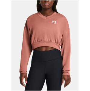 Starorůžová sportovní mikina Under Armour UA Rival Terry OS Crop Crw