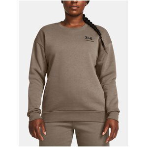 Hnědá mikina Under Armour Essential Fleece Crew