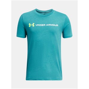 Modré tričko Under Armour UA B LOGO WORDMARK SS