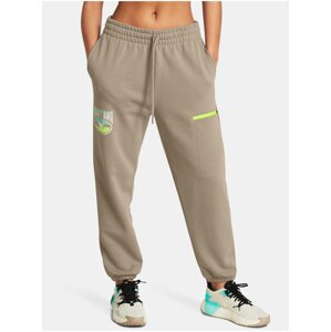 Světle hnědé tepláky Under Armour Pjt Rck Q1 HW Terry Pant