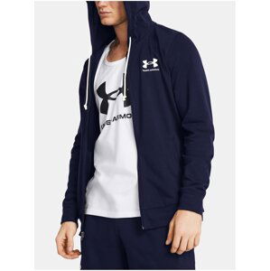 Tmavě modrá sportovní mikina Under Armour UA Rival Terry LC FZ