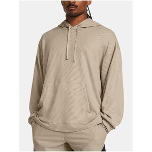 Světle hnědá sportovní mikina Under Armour UA Rival Waffle Hoodie