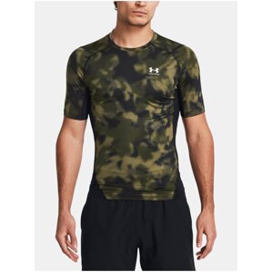 Khaki sportovní tričko Under Armour UA HG Armour Printed SS