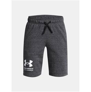 Tmavě šedé kraťasy Under Armour UA Boys Rival Terry Short