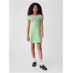 Světle zelené holčičí šaty s logem GAP
