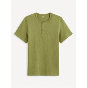 Khaki pánské basic tričko Celio Genperle