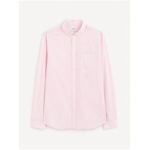 Růžová pánská košile Celio Gaopur