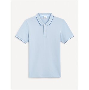 Světle modré pánské basic polo tričko Celio Decolrayeb