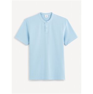 Světle modré pánské basic polo tričko Celio Gesohel