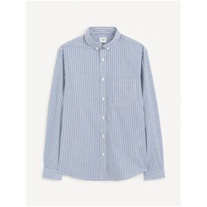 Modrá pánská pruhovaná košile Celio Gaopur