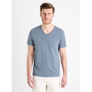 Modré pánské basic tričko Celio Neuniv