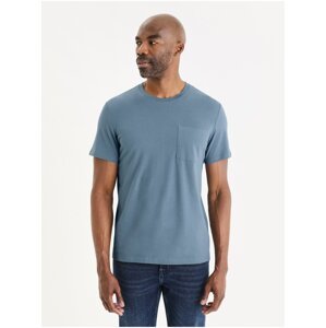 Modré pánské basic tričko Celio Gepostel
