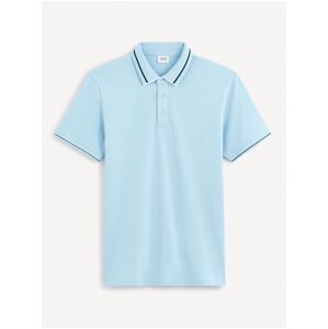 Světle modré pánské basic polo tričko Celio Geden
