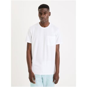 Bílé pánské basic tričko Celio Gepostel