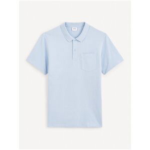 Světle modré pánské basic polo tričko Celio Gepoche
