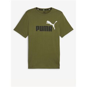 Khaki pánské tričko Puma ESS+ 2 Col Logo Tee