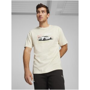 Krémové pánské tričko Puma PL 911 Graphic Tee