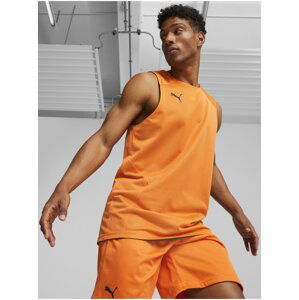 Černo-oranžové pánské oboustranné sportovní tílko Puma Reversible Practice Jersey