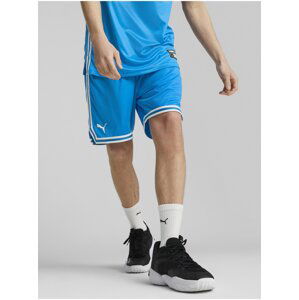 Modré pánské sportovní kraťasy Puma Hoops Team Game Short