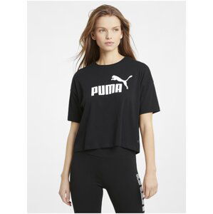 Černé dámské tričko Puma ESS Cropped Logo Tee