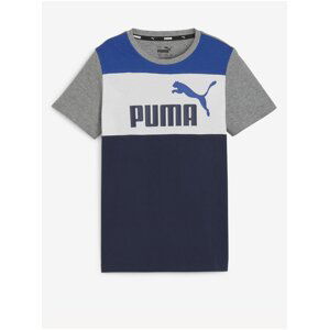 Modro-šedé klučičí tričko Puma ESS Block Tee