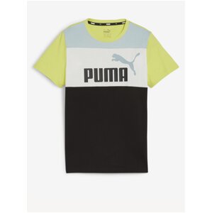 Černo-zelené klučičí tričko Puma ESS Block Tee