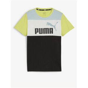 Černo-zelené klučičí tričko Puma ESS Block Tee