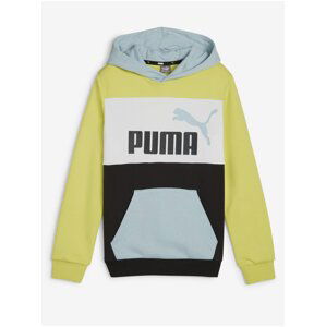 Černo-zelená klučičí mikina s kapucí Puma ESS Block Hoodie TR