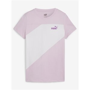 Bílo-růžové dámské tričko Puma Power Tee