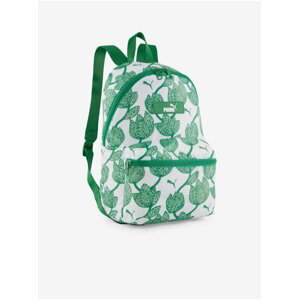 Bílo-zelený dámský vzorovaný batoh Puma Core Pop Backpack