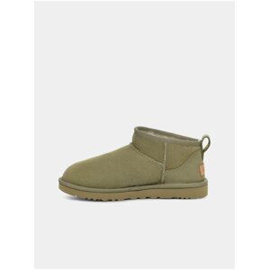 Zelené dámské semišové sněhule UGG Classic Ultra Mini