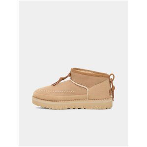 Béžové dámské semišové sněhule UGG Ultra Mini Crafted Regenerate