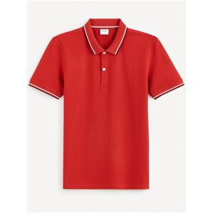 Červené pánské basic polo tričko Celio Decolrayeb