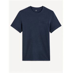 Tmavě modré pánské basic tričko Celio Gepopiff