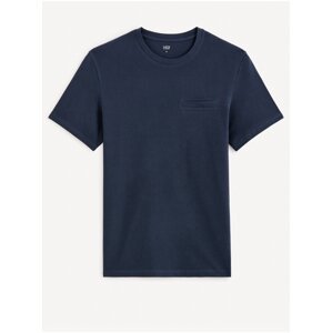 Tmavě modré pánské basic tričko Celio Gepopiff