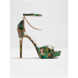 Zelené dámské vzorované sandály na vysokém podpatku ALDO Prisilla