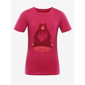 Tmavě růžové dětské tričko z organické bavlny ALPINE PRO TERMESO
