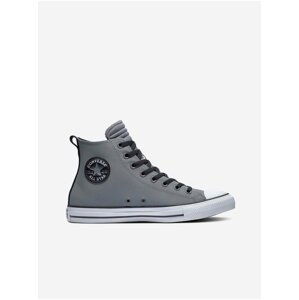 Šedé unisex kotníkové kožené tenisky Converse Chuck Taylor All Star Water-repellant Tec Tuff