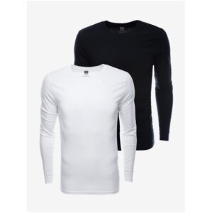 Sada dvou pánských basic triček v bílé a černé barvě Ombre Clothing