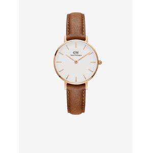 Hnědé dámské kožené hodinky Daniel Wellington Petite Durham