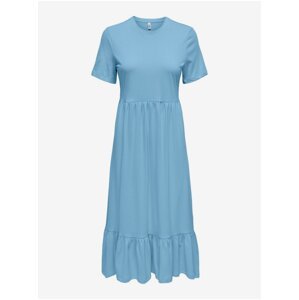 Světle modré dámské basic midi šaty ONLY May